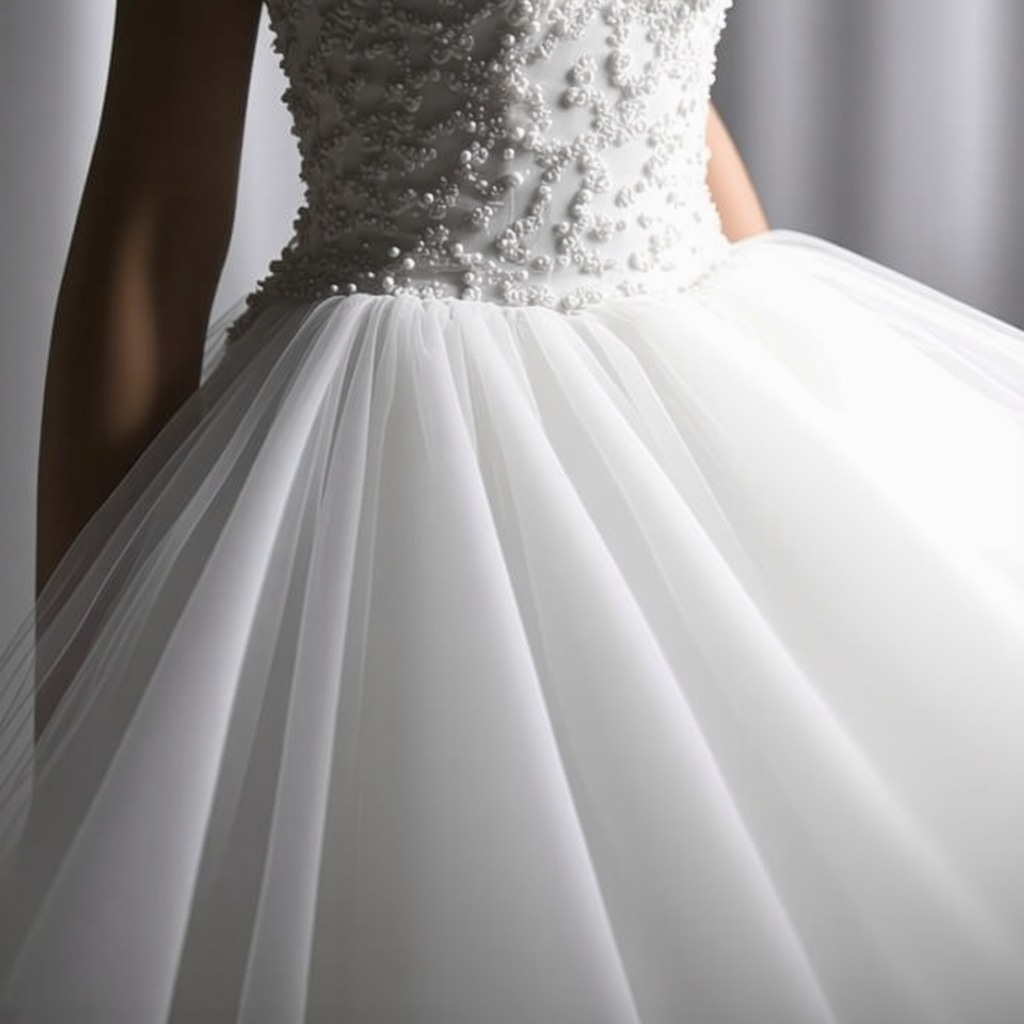 Wedding dress fabric with nanotechnology protective layer and smart preservation devices in humid Tampa environment