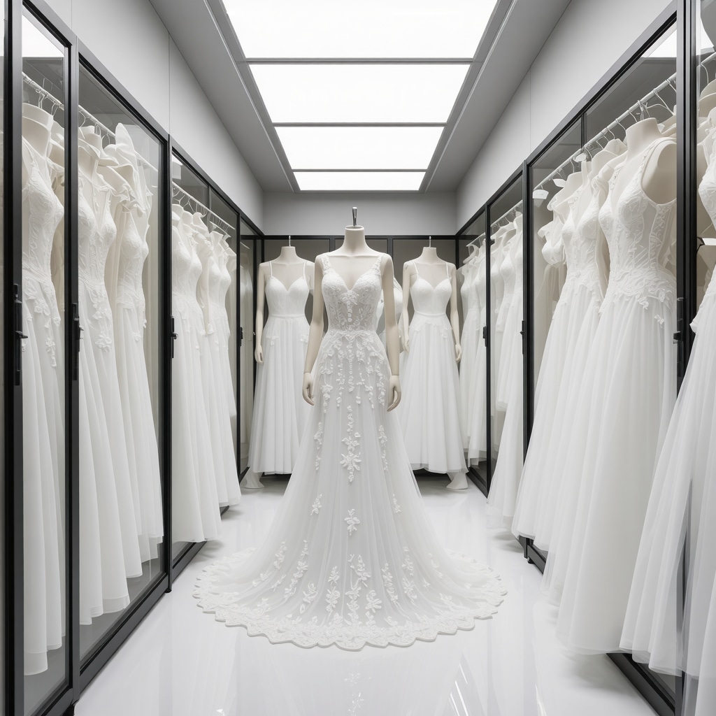 Climate-controlled storage unit with sensors and AI interface for preserving delicate bridal gowns