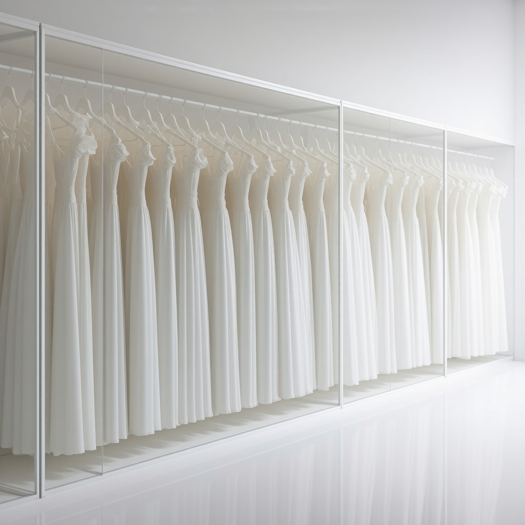 Smart archival storage with sensors and advanced preservation tools for bridal gowns