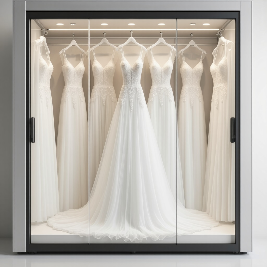 Climate-controlled storage box with sensors and inert gas system for wedding dress care