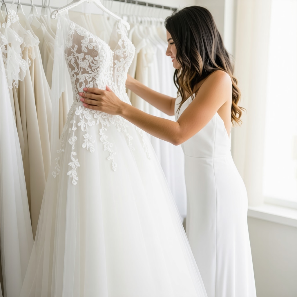 Wedding dress cleaner carefully restoring intricate lace on a bridal gown in Tampa