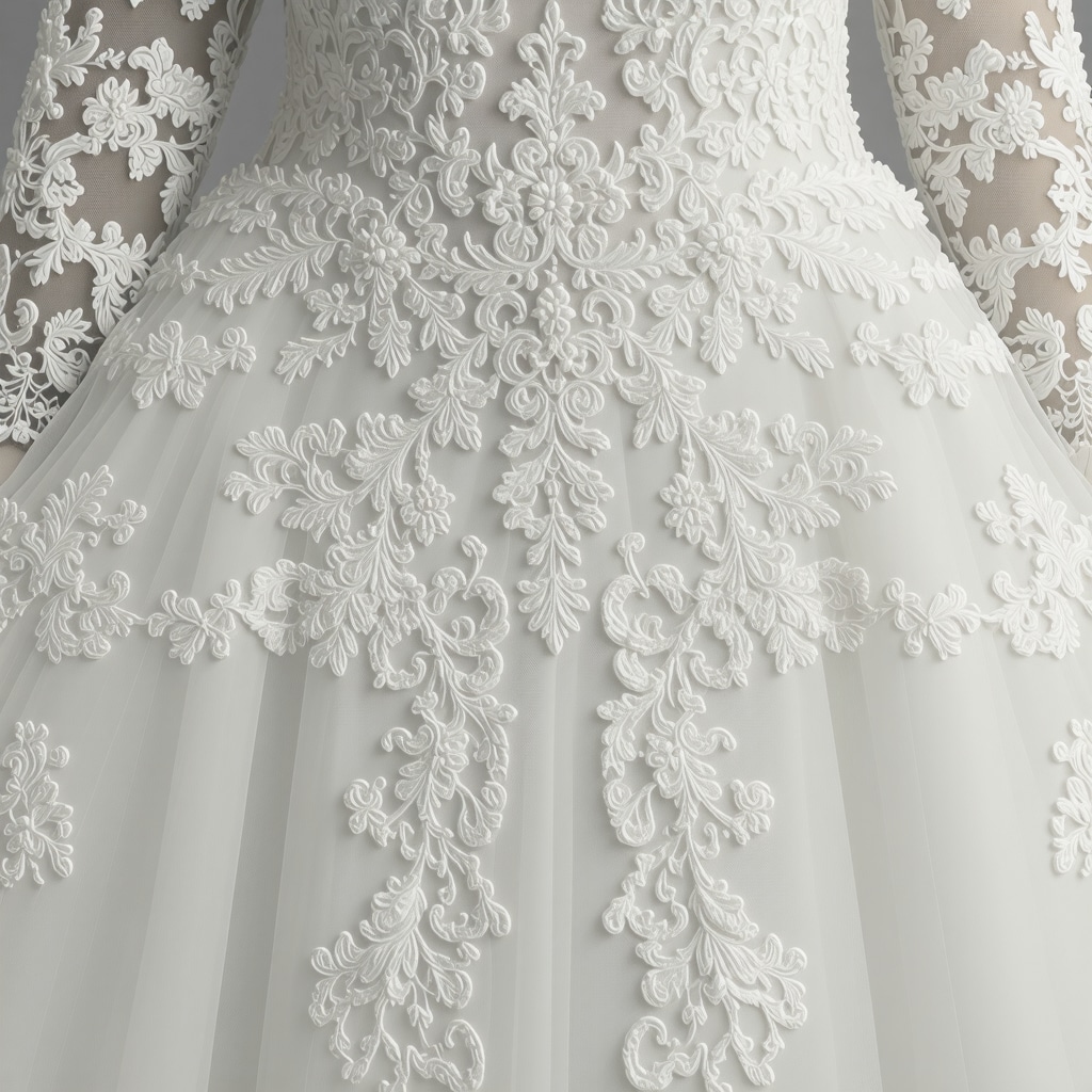 Wedding dress fabric under multispectral imaging analysis in a Tampa textile lab