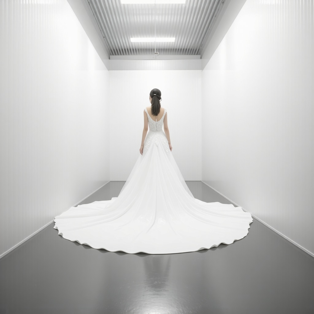 Modern storage room with climate control systems and sensors for gown preservation