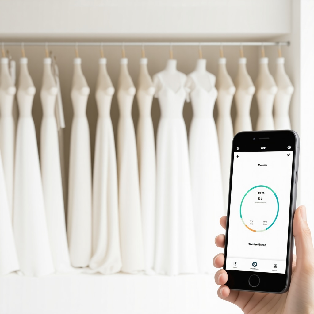 Digital humidity and temperature sensors monitoring wedding dress storage conditions in Tampa