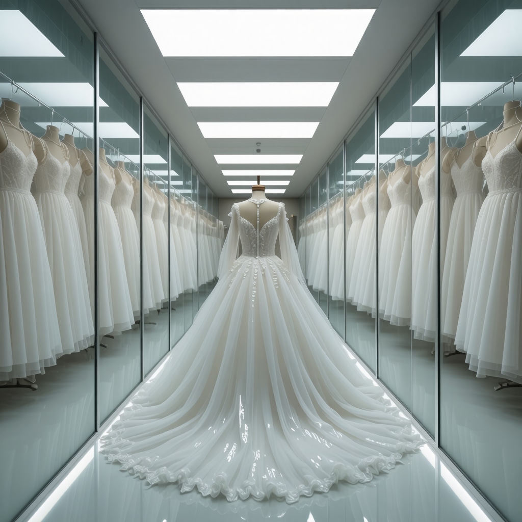 Modern wedding gown preservation storage with climate control and UV protection