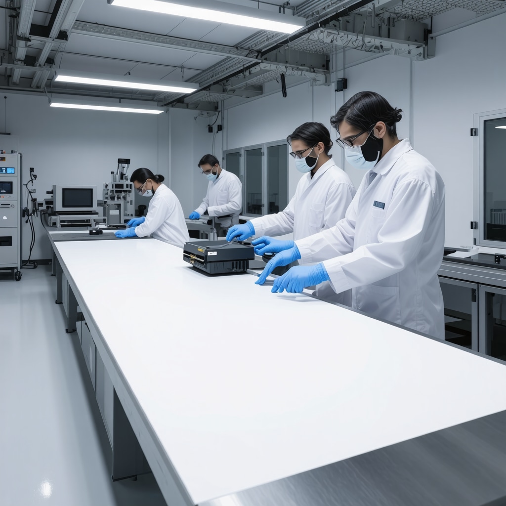 Modern textile conservation laboratory demonstrating nanotechnology and climate monitoring for gown preservation