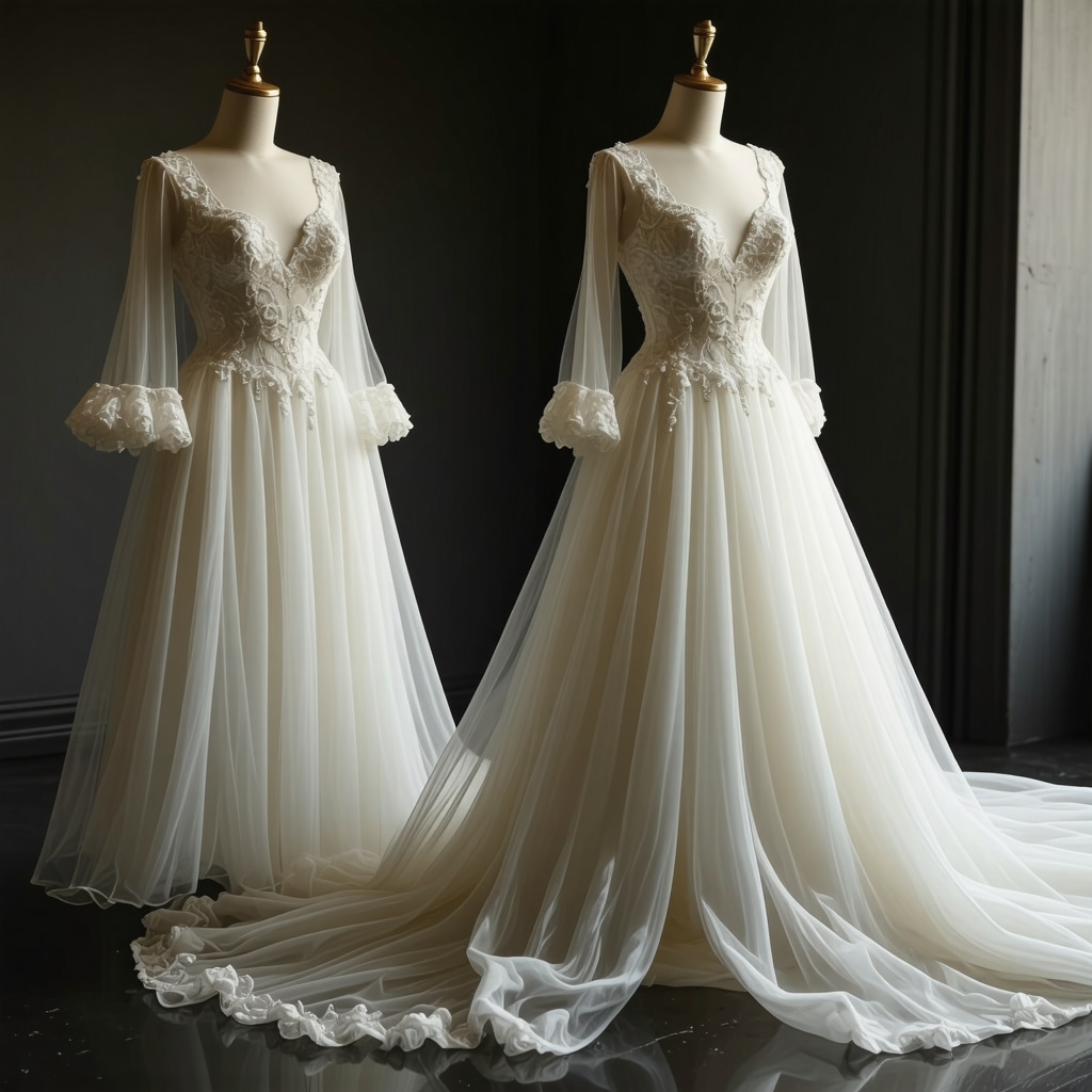High-tech wedding gown preservation setup with sensors and nanocoatings