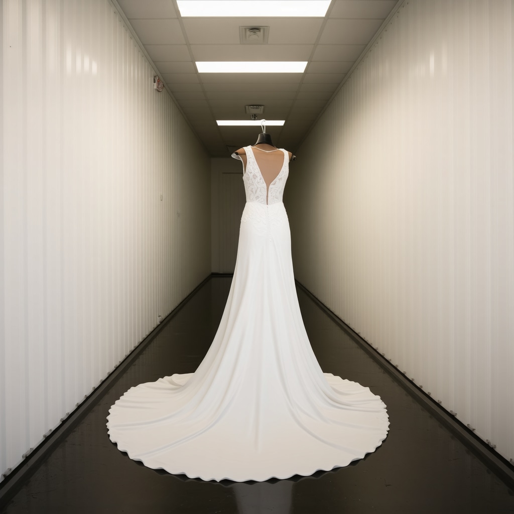 Climate-controlled storage units preserving vintage wedding gowns in Tampa