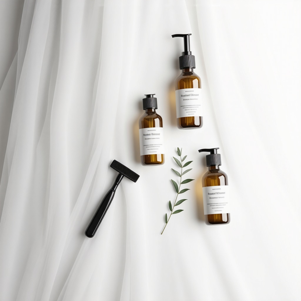 Close-up of natural stain removal products and eco-friendly preservation tools for wedding gowns in Tampa.