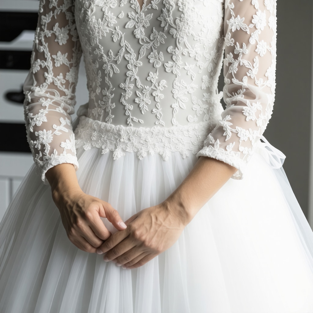 Close-up of a wedding gown preservation process highlighting eco-friendly methods and equipment