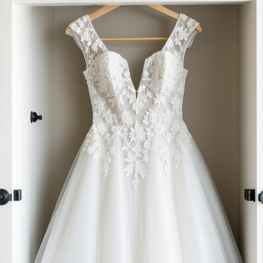 Wedding gown stored in biodegradable, eco-friendly preservation box in Tampa