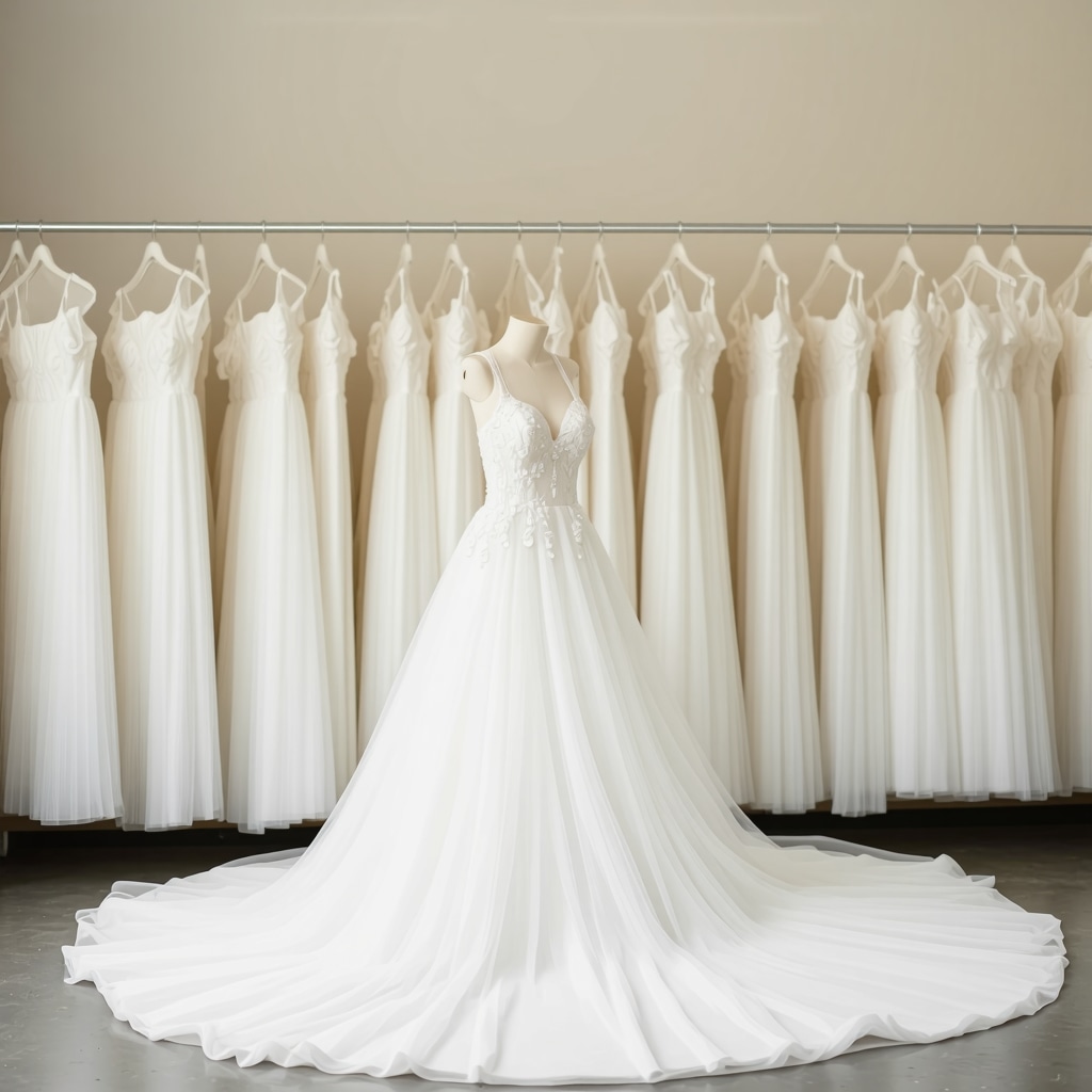 Professional wedding dress preservation in climate-controlled environment with delicate handling.