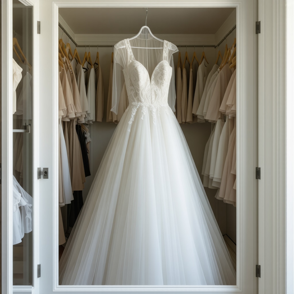 Wedding gown in preservation box with eco-friendly packaging