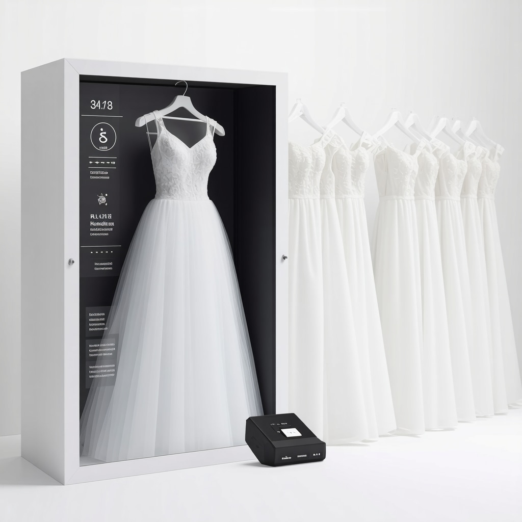 Archival wedding dress preservation box with IoT sensors monitoring humidity and temperature in Tampa Bay