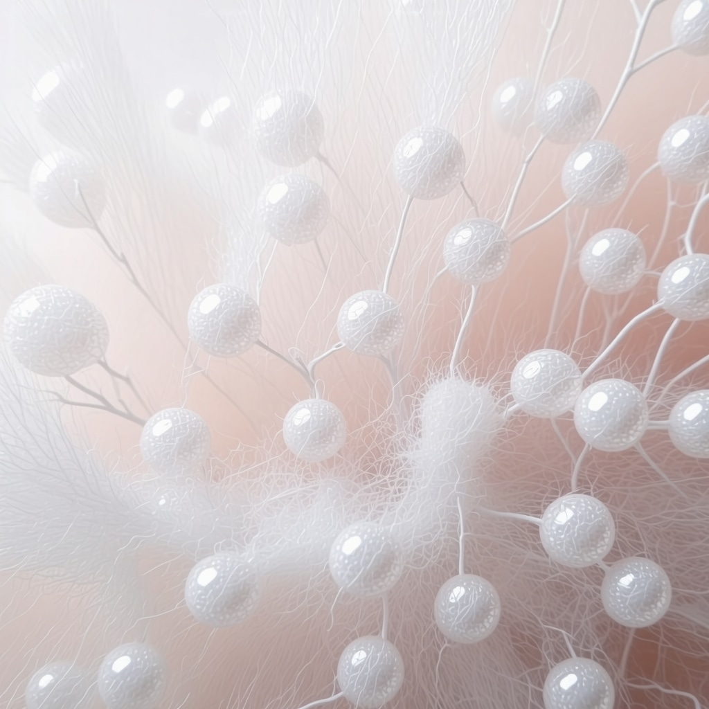 Detailed image showing microencapsulation technology applied to wedding dress fabric fibers.