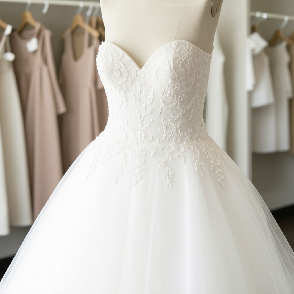 Wedding dress being carefully cleaned by expert in Tampa