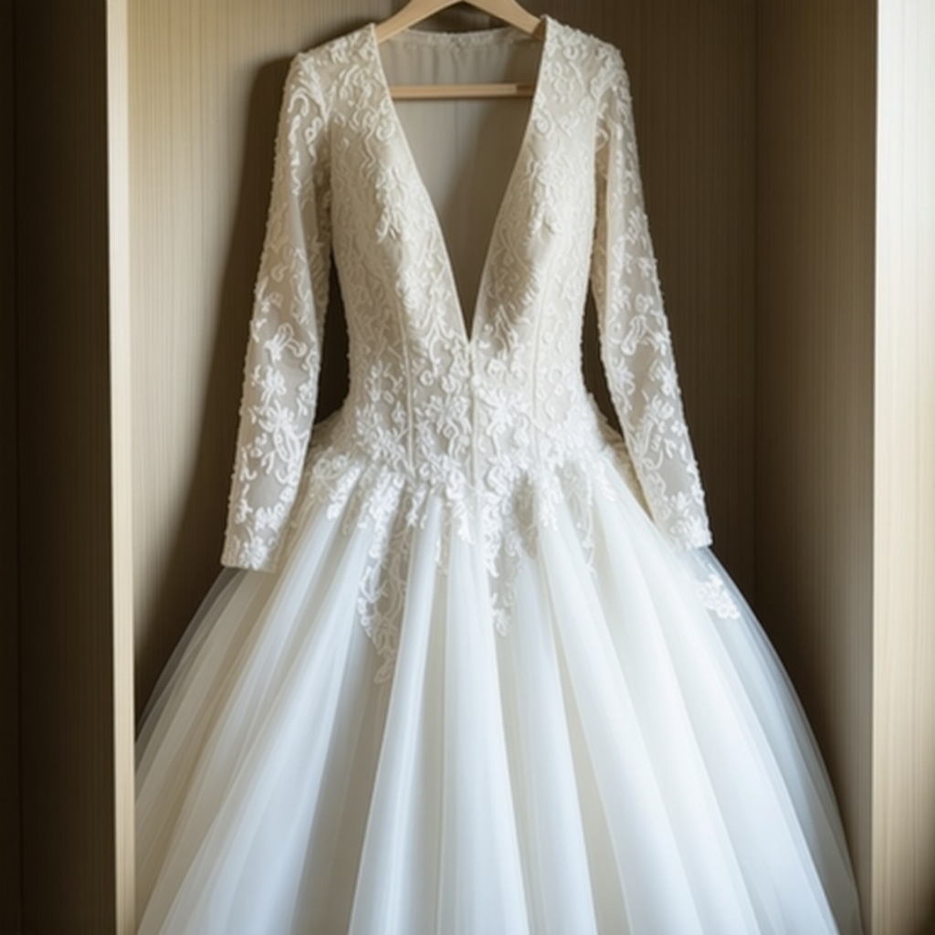 Wedding gown stored in archival materials for long-term preservation