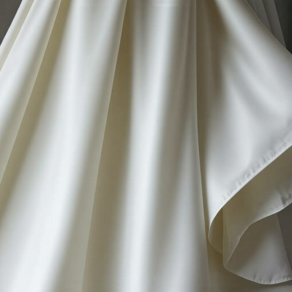 Close-up of vintage wedding dress stored with conservation materials in Tampa's climate-controlled environment