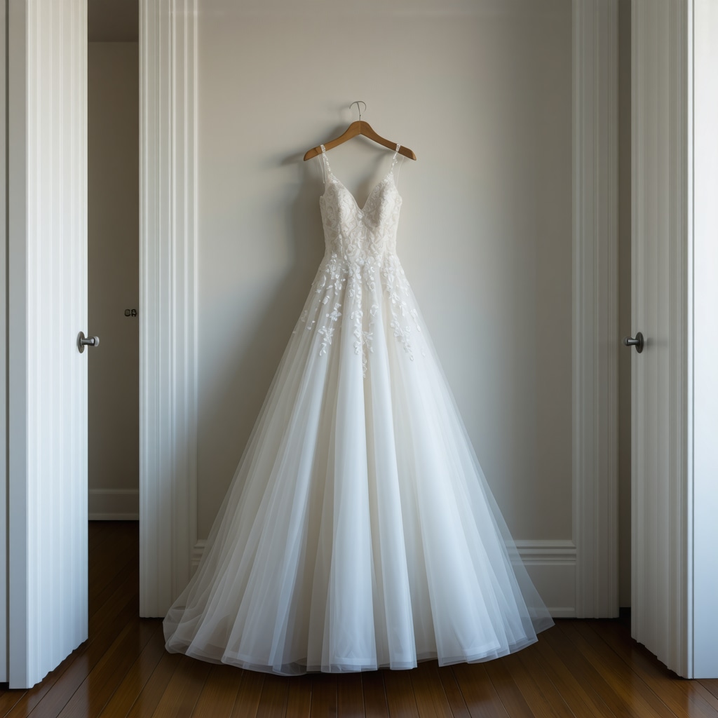 Vintage wedding gown stored safely in climate-controlled environment in Tampa