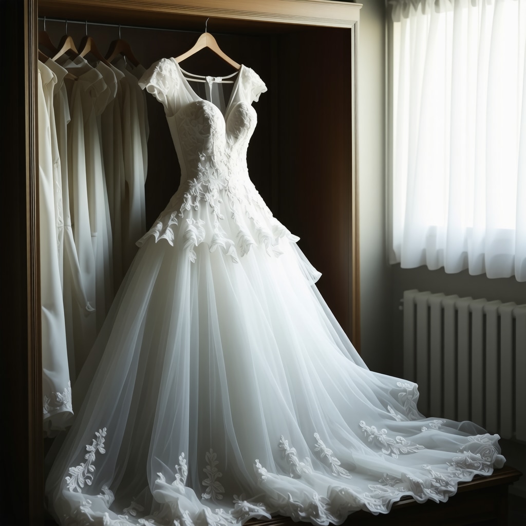 Vintage wedding gown stored in a preservation box in Tampa
