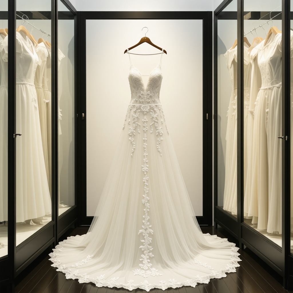 Vintage wedding dress stored in climate-controlled room for long-term preservation
