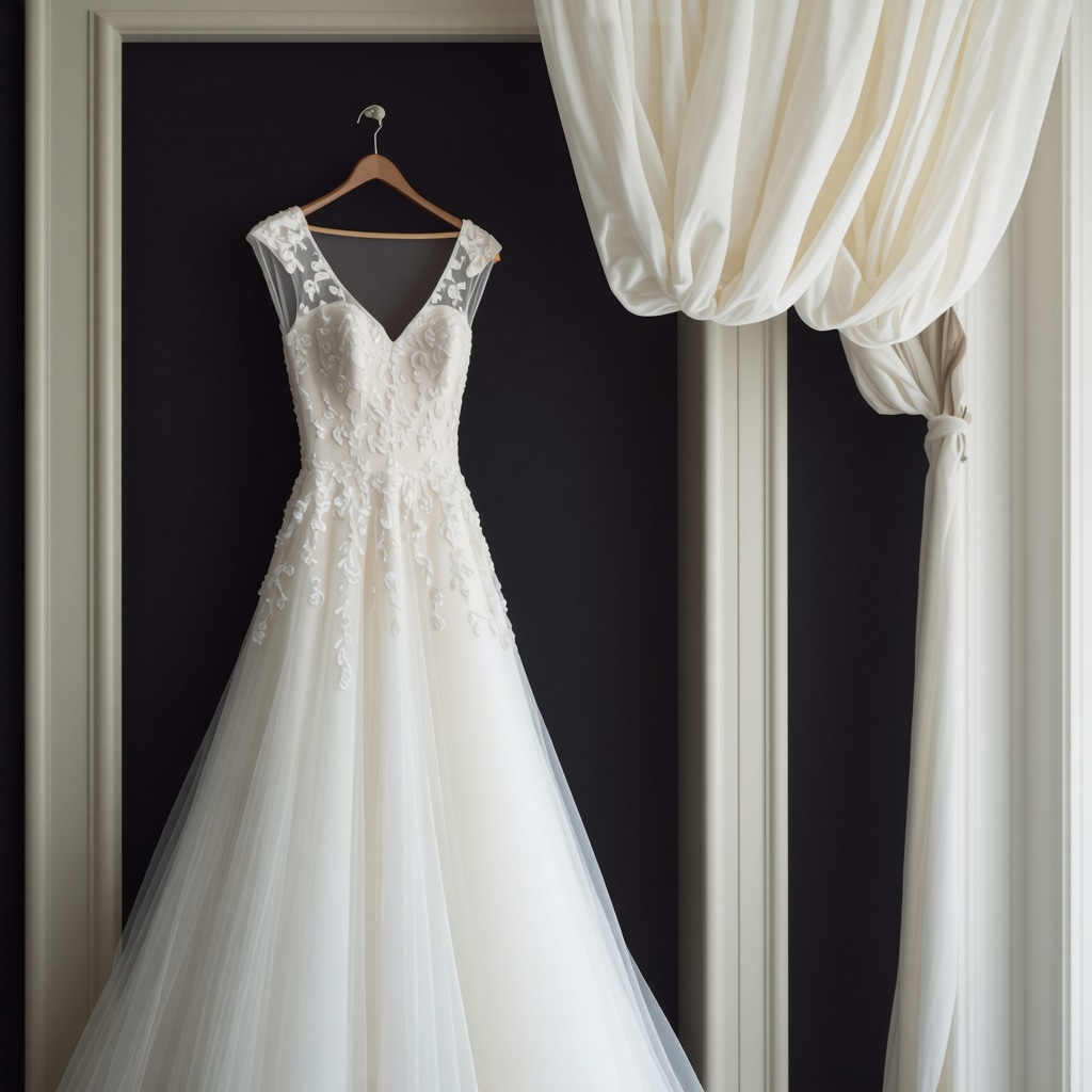 Vintage wedding gown stored in high-quality preservation box for long-term care