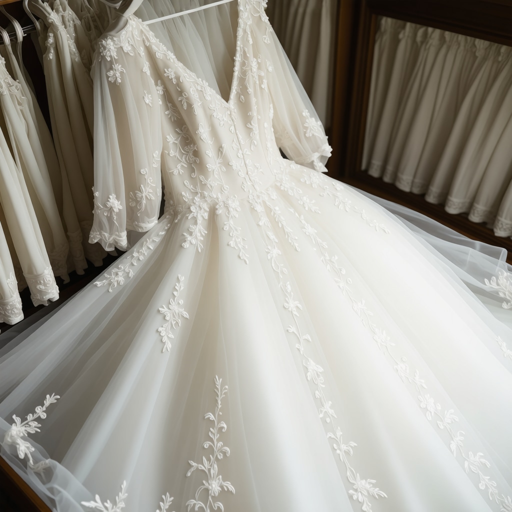 Vintage wedding gown stored in preservation box with expert care in Tampa