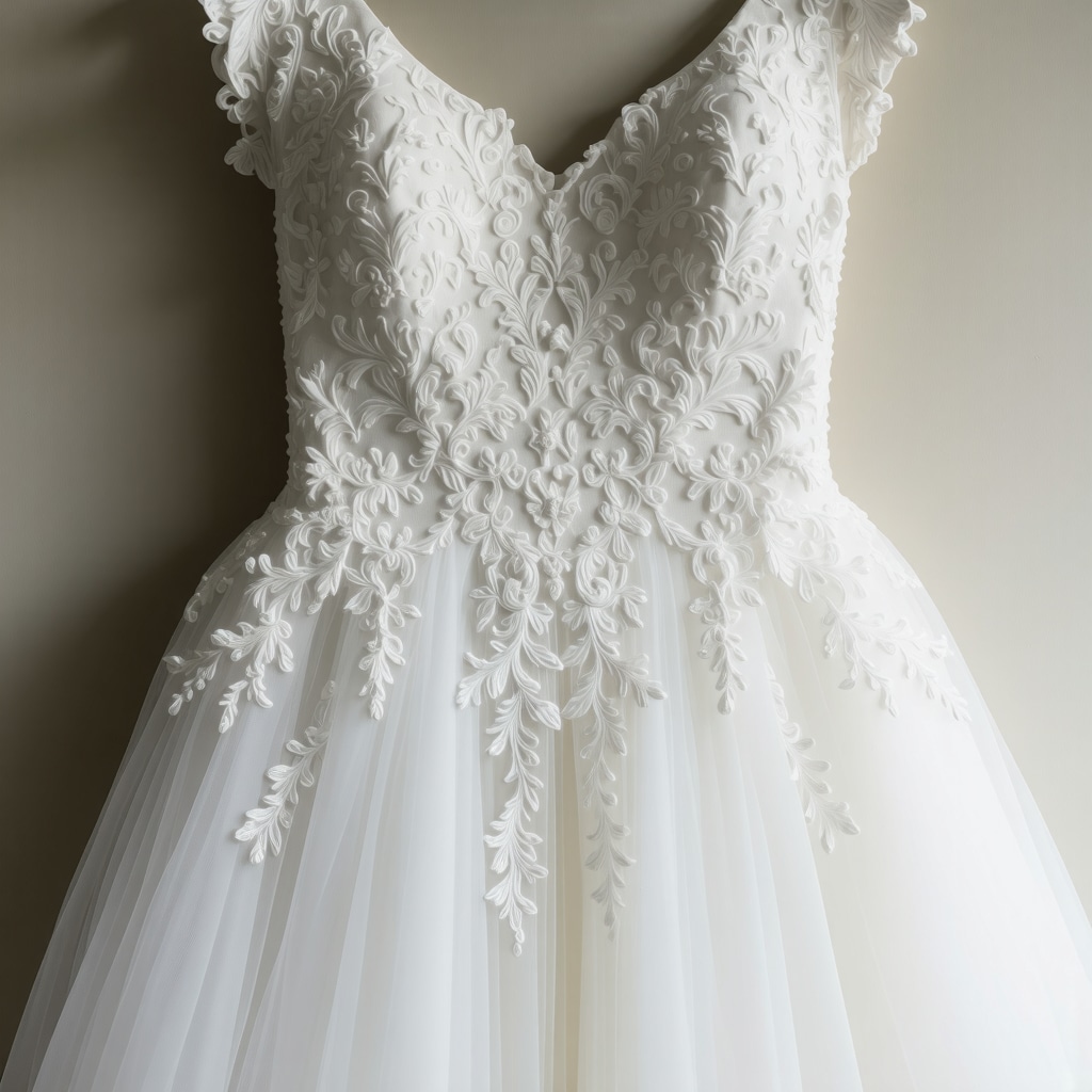 Expert restoring a vintage wedding gown with delicate fabrics and embroidery in Tampa