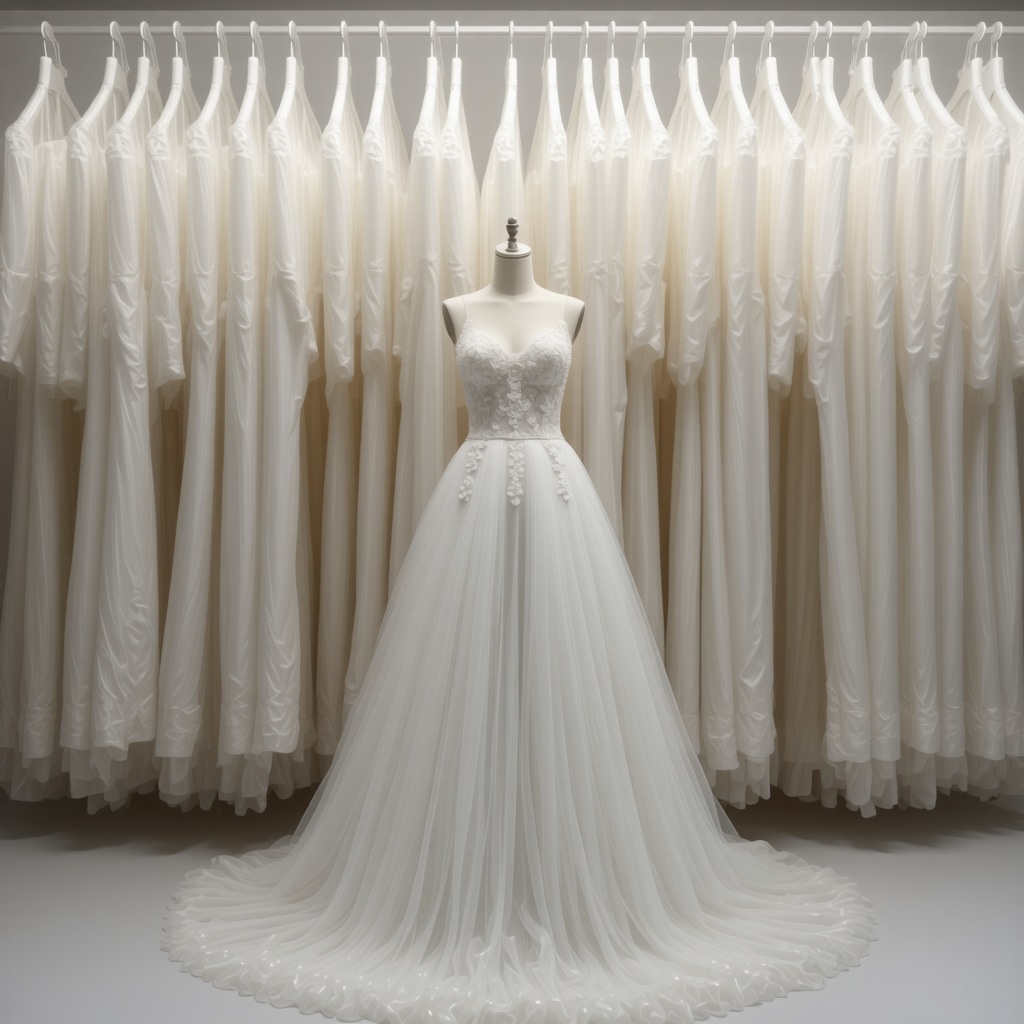 Vintage wedding dress stored properly in climate-controlled environment for long-term preservation