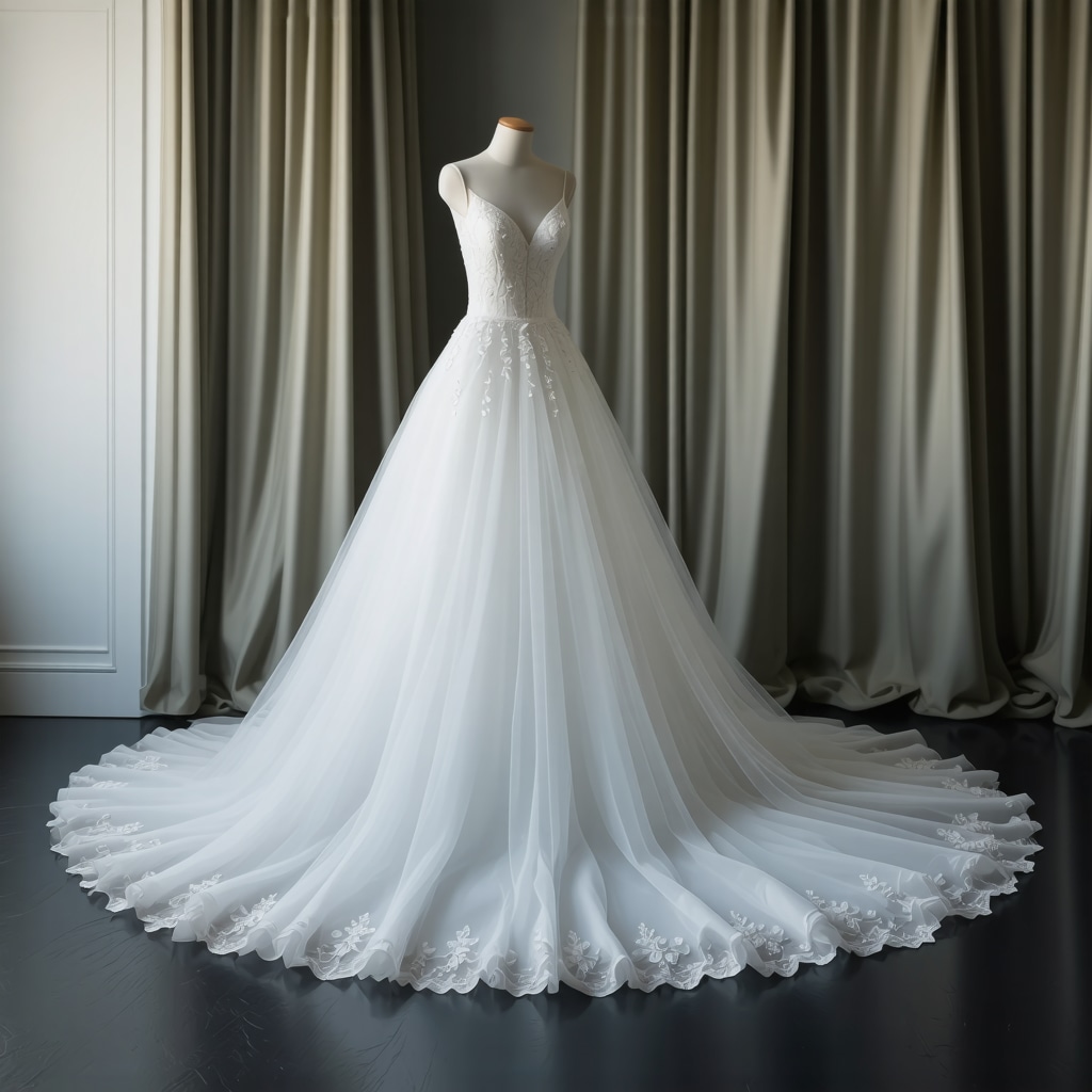 Wedding gown stored in archival quality materials for long-term preservation
