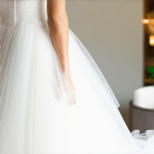 A professional gentle cleaning process for a wedding gown using eco-friendly solvents.