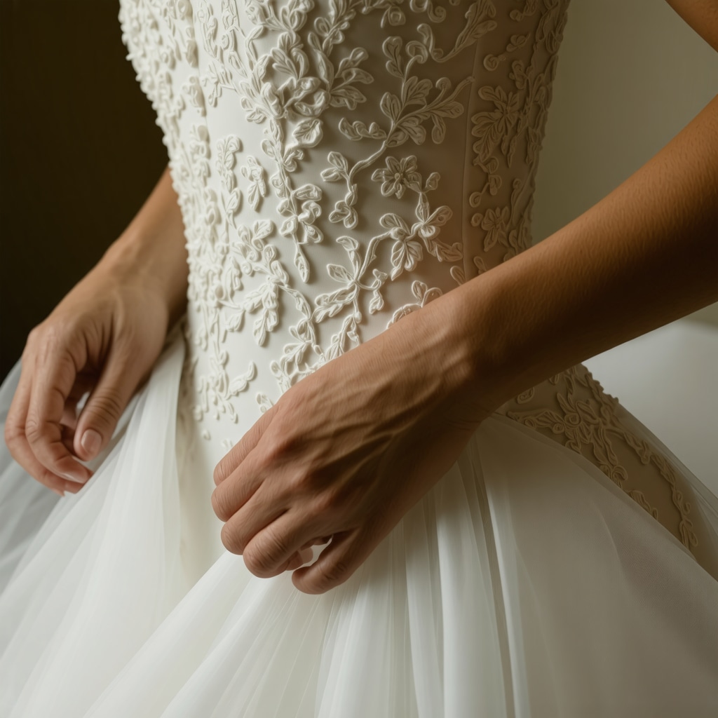Expert cleaning vintage wedding dress with stain removal techniques