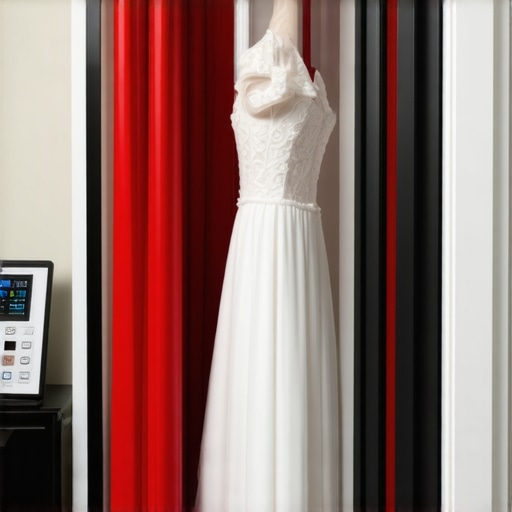 Wedding dress being cleaned with ultrasonic technology by a professional in Tampa