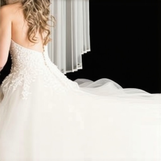 Close-up of ultrasonic machine cleaning a wedding gown with delicate fabrics