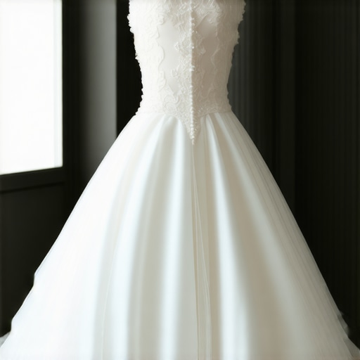 Beautiful vintage wedding dress stored in a preservation box