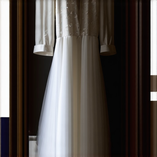 Vintage wedding dress stored in a preservation box, showcasing expert care for heirloom garments
