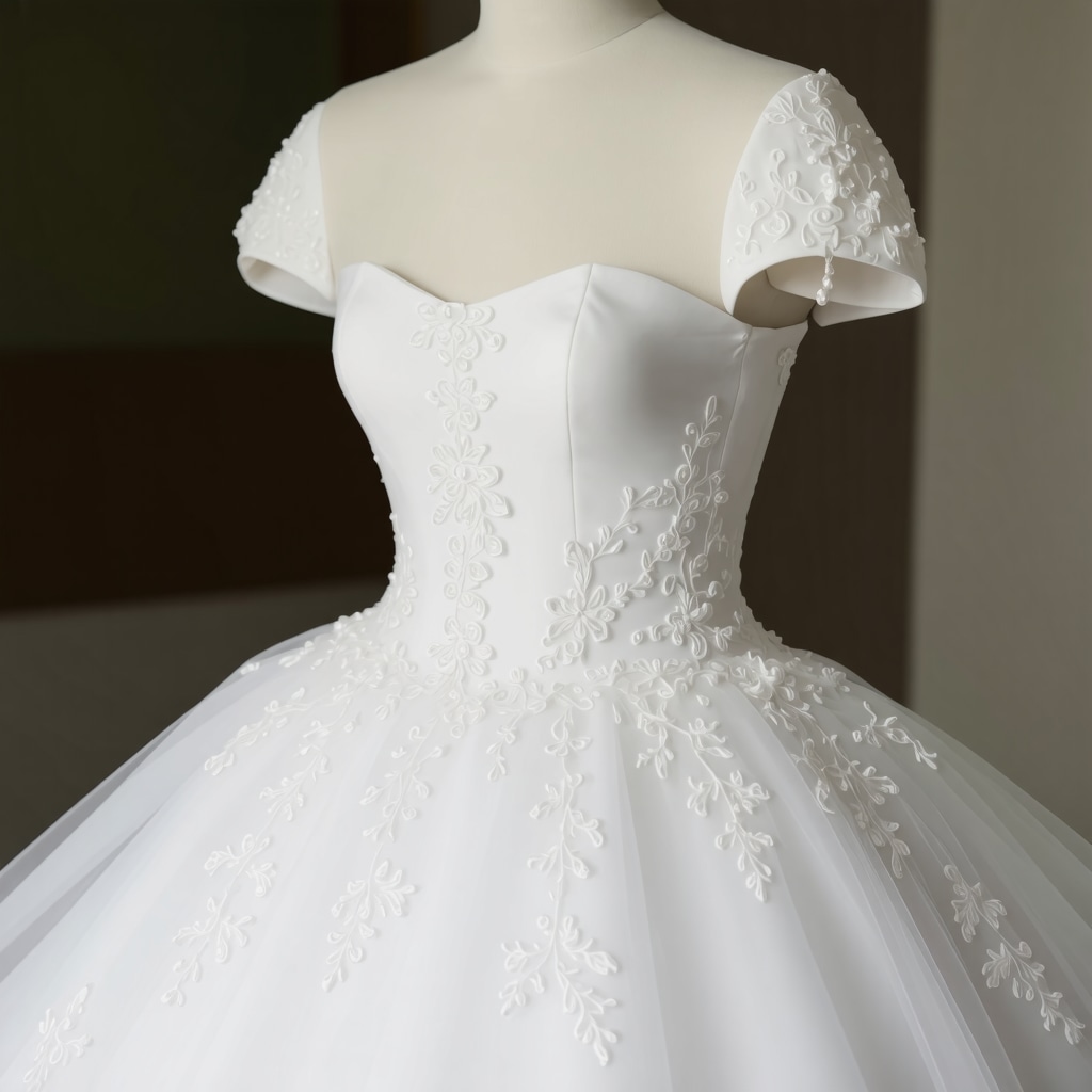 A vintage wedding gown undergoing ultrasonic cleaning in Tampa, highlighting advanced preservation techniques.