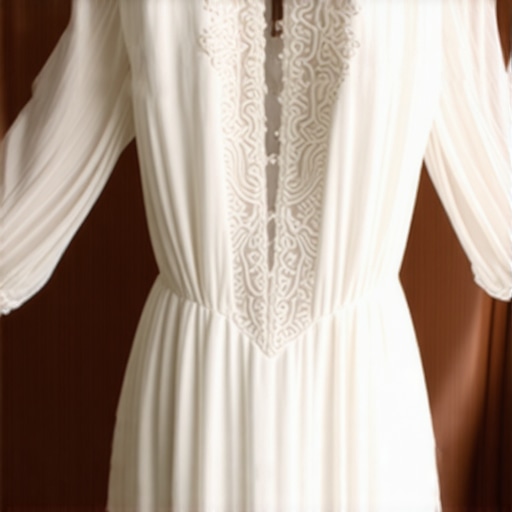Vintage wedding dress being restored with digital and eco-friendly methods