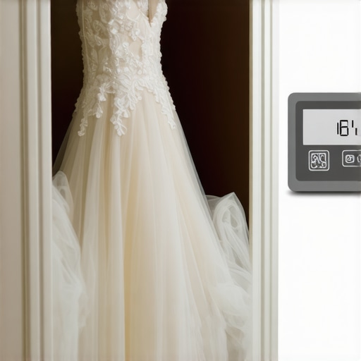 Wedding gown stored securely in a preservation box for long-term storage