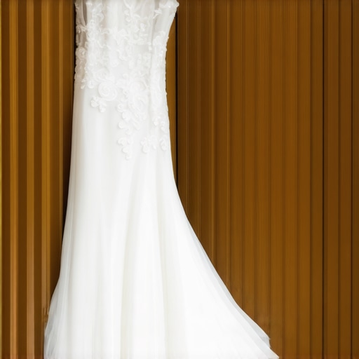 Wedding gown stored in climate-controlled, acid-free storage for preservation