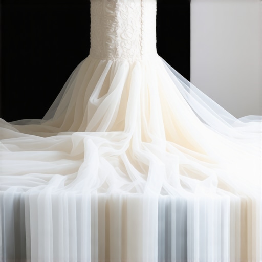 A professional carefully wrapping a wedding dress with archival tissue for long-term storage