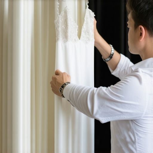 A technician setting up climate control system for vintage wedding gown storage in Tampa