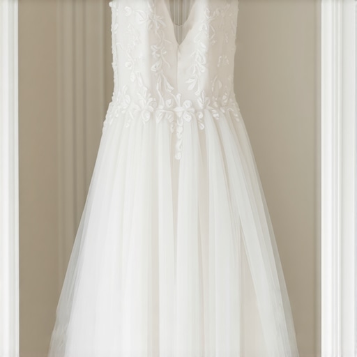 Wedding gown stored in eco-friendly box with climate control for Tampa's humidity.