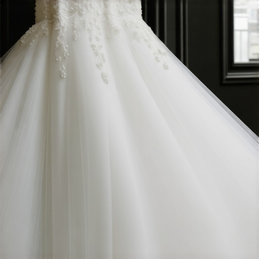Professional handling of a delicate wedding gown in a preservation studio