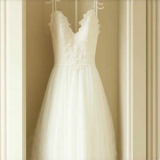 Wedding gown stored in preservation box in climate-controlled environment