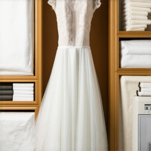 Elegant vintage wedding gown stored with preservation materials in Tampa