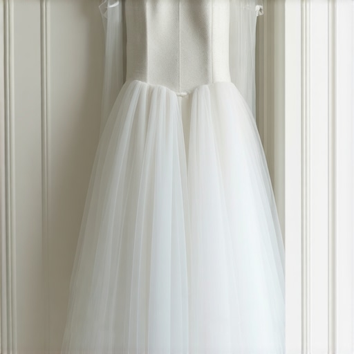 Wedding gown stored in an acid-free box, demonstrating preservation techniques for long-term care.