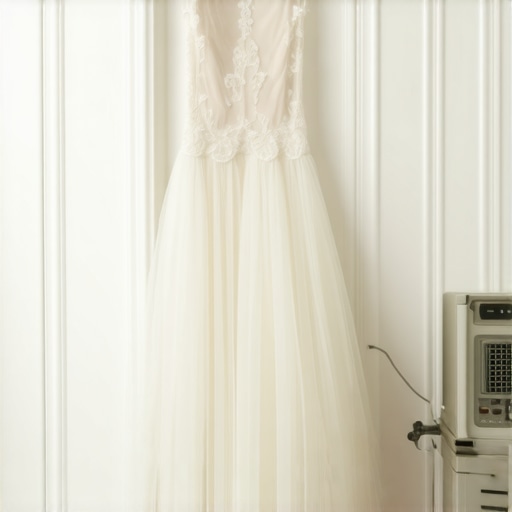 Vintage wedding gown stored in climate-controlled box with preservation materials in Tampa
