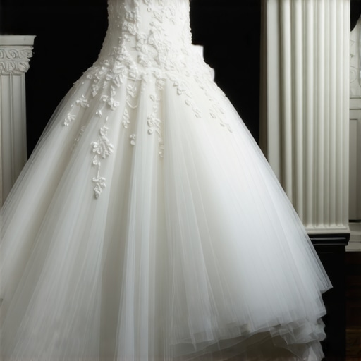 A carefully stored vintage wedding gown in a climate-controlled archival box, emphasizing preservation best practices.