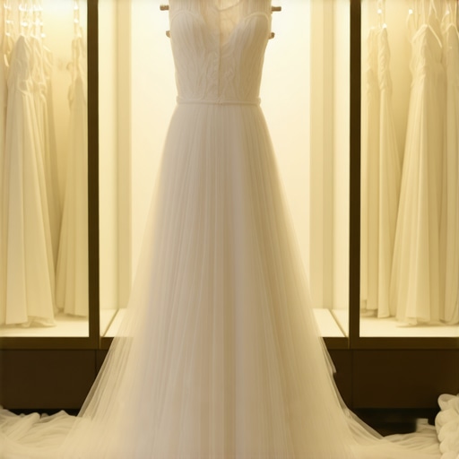 Vintage wedding gown stored in a climate-controlled environment with advanced preservation tools.